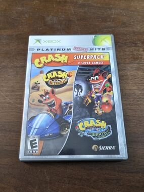 OG Xbox Crash Superpack Nitro Kart + Wrath of Cortex Platinum Hits Game CIB
